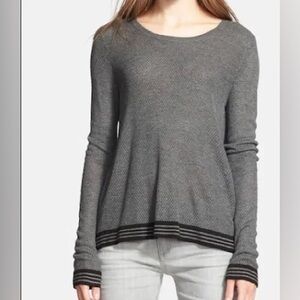 Rag & Bone Perforated Surplice Back Long Sleeve Top Small